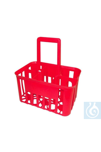 Bottle carrier for 6 bottles, red plastic